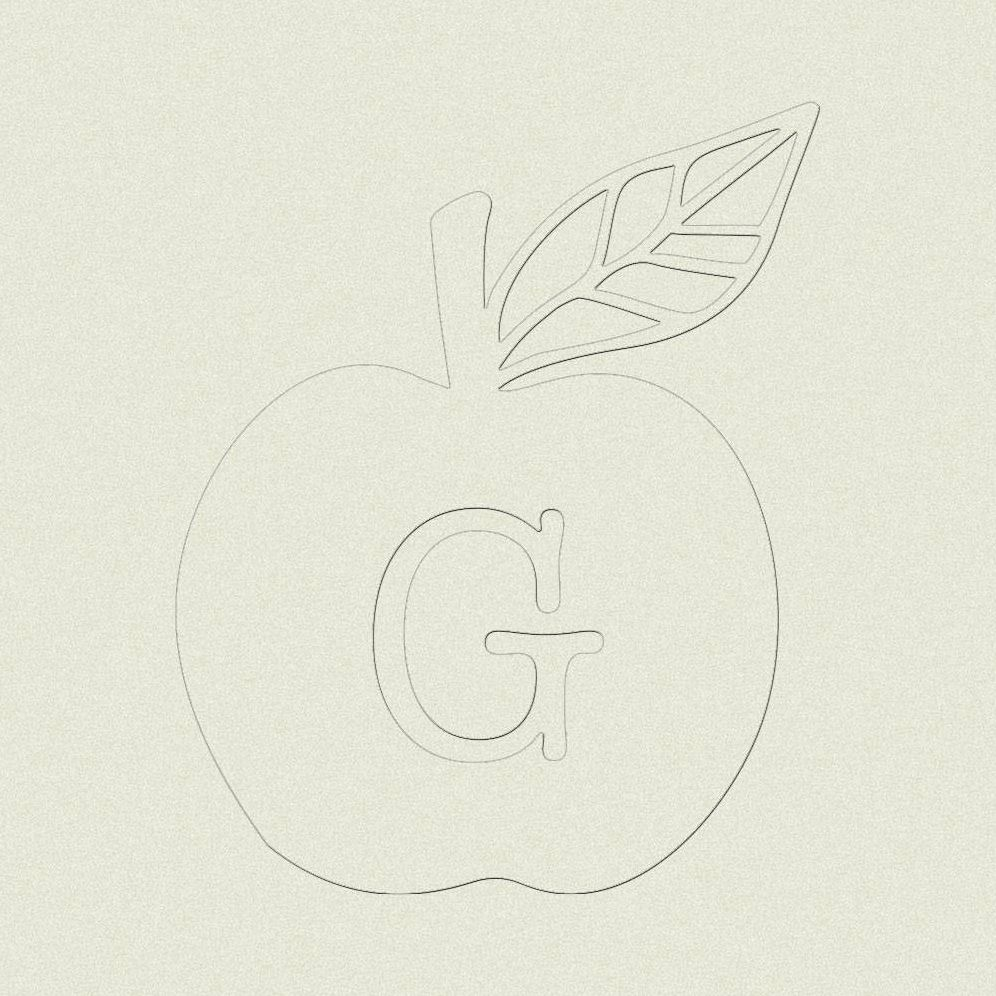 Monogram Apple Custom Embosser Plate