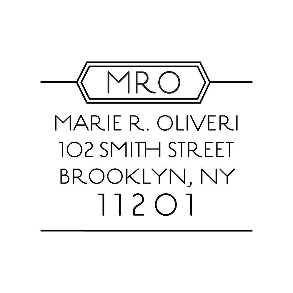 Hexagon Monogram Custom Stamp and Stamp Tool