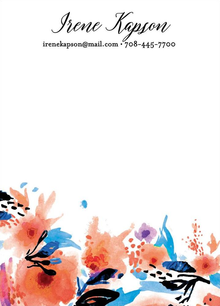 Watercolor Pink Floral A6 Stationery