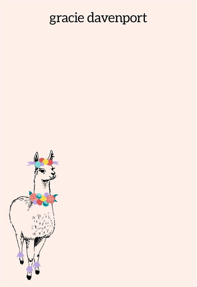 Llamas Personalized Notepad Set