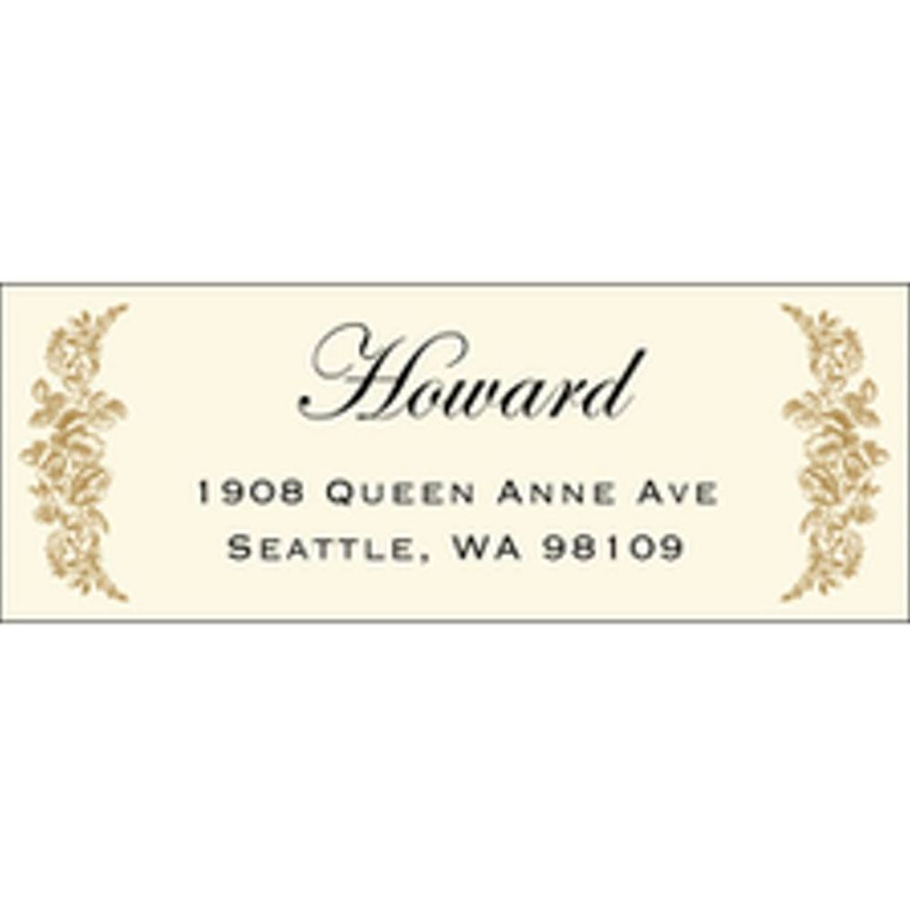 Cream Floral Border Return Address Label