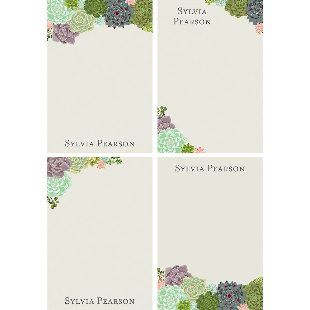 Succulents Personalized Notepad Set