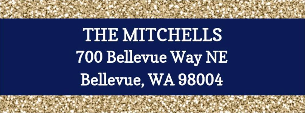 Champagne Glitter Return Address Label