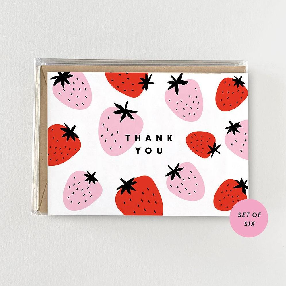 Funky Strawberries Thank You Card Set | Paper Source