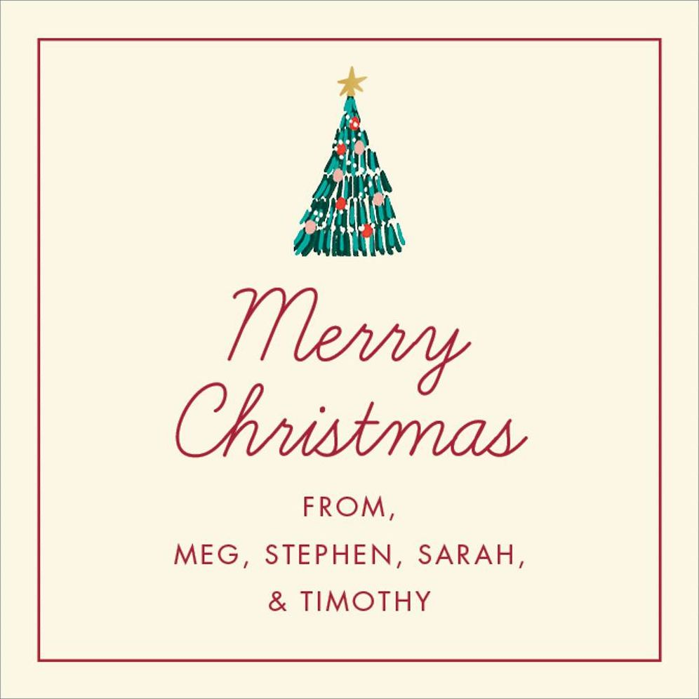 Vintage Garland Tree Holiday Gift Tag Label