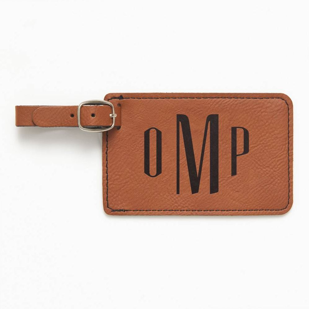 Tommaso Monogram Brown Luggage Tag