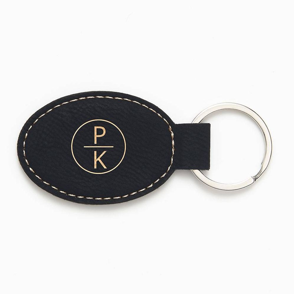 Split Monogram Black Key Fob