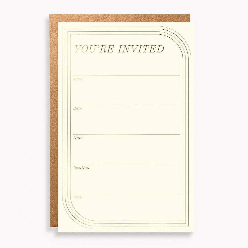 Modern Minimal Gold Fill-In Invitations | Paper Source, image size:996x996