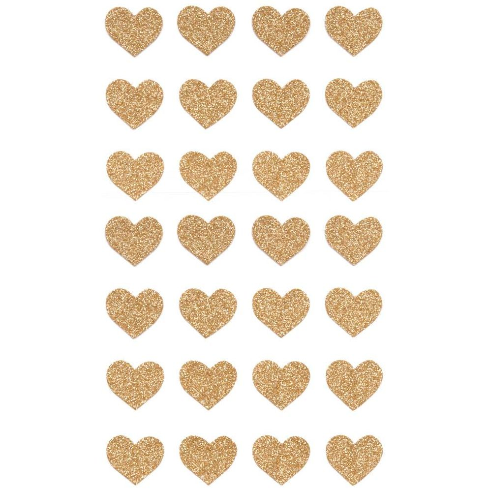 Gold Glitter Heart Stickers