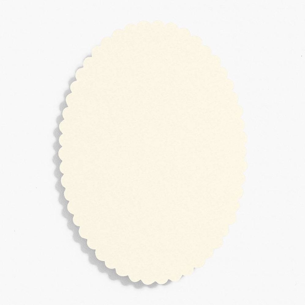 Scallop 4 Bar Luxe White Oval Cards