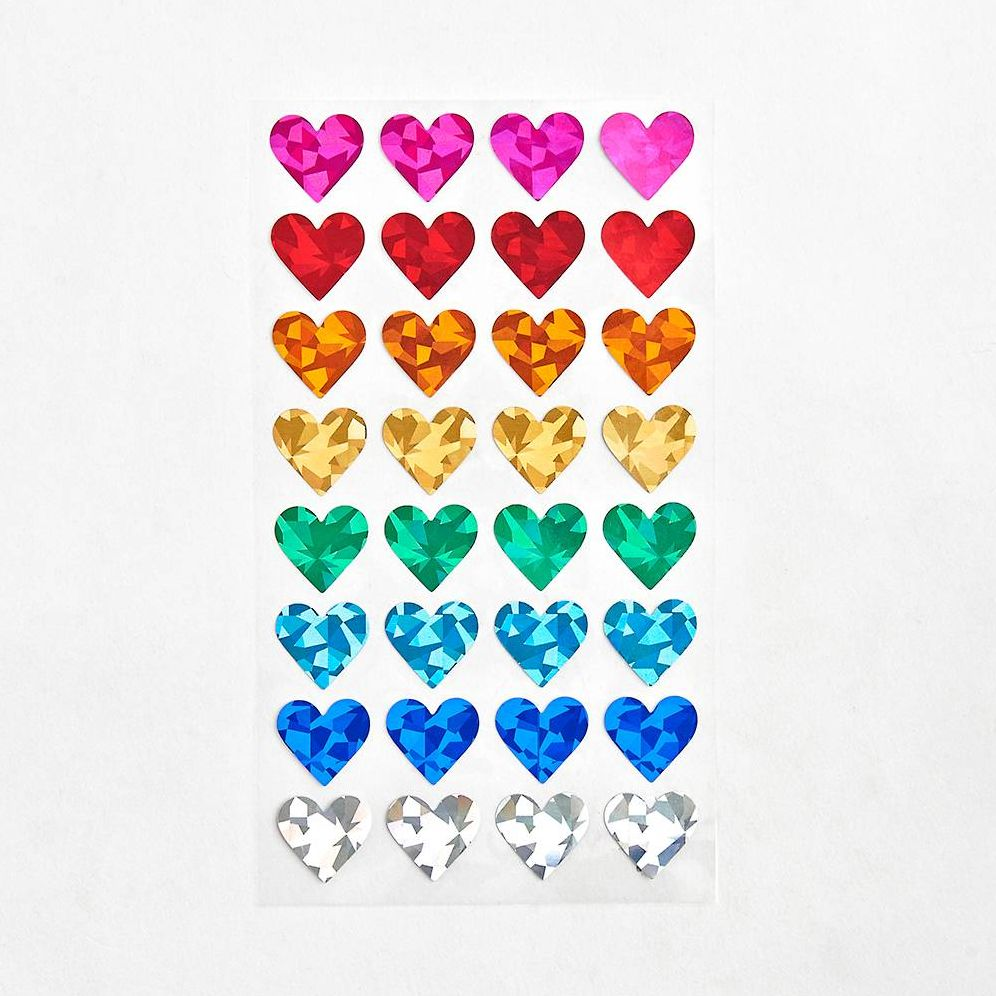 Colorful Holographic Heart Stickers