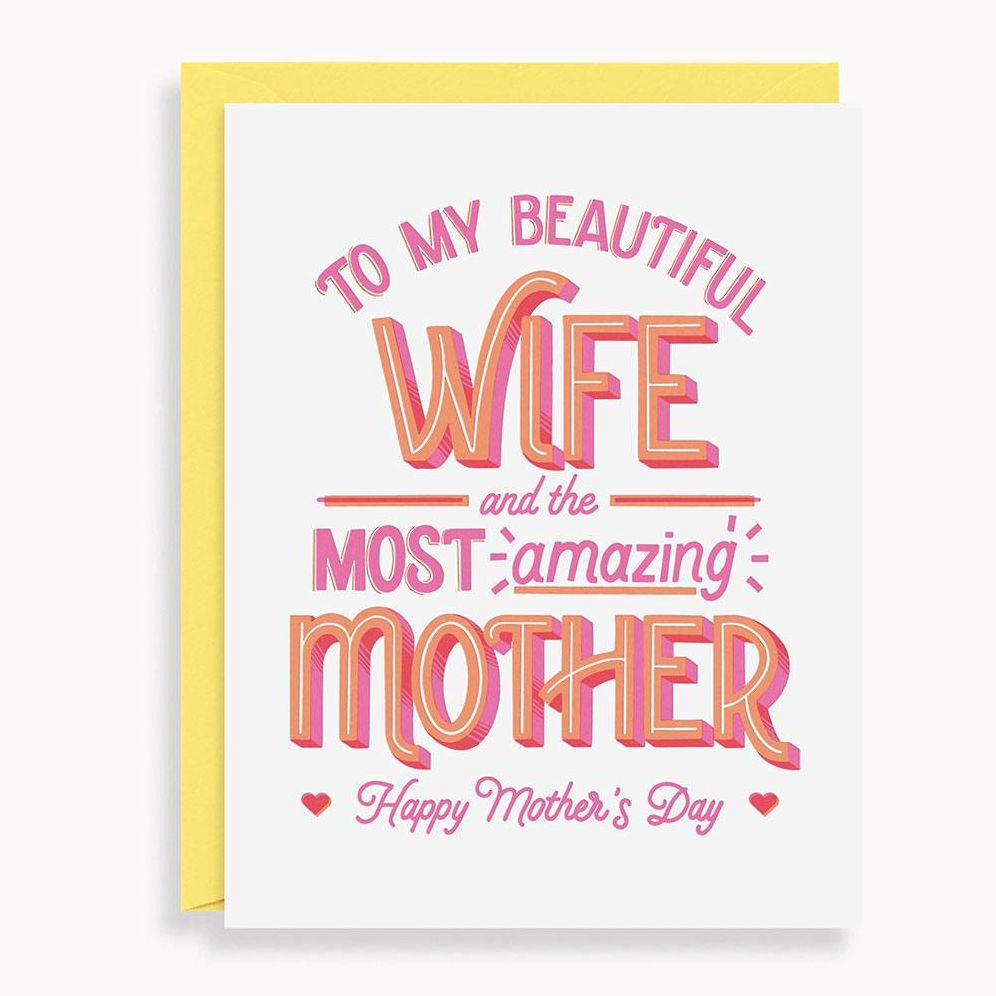 Wife and Mother Letterpress Mother's Day Card