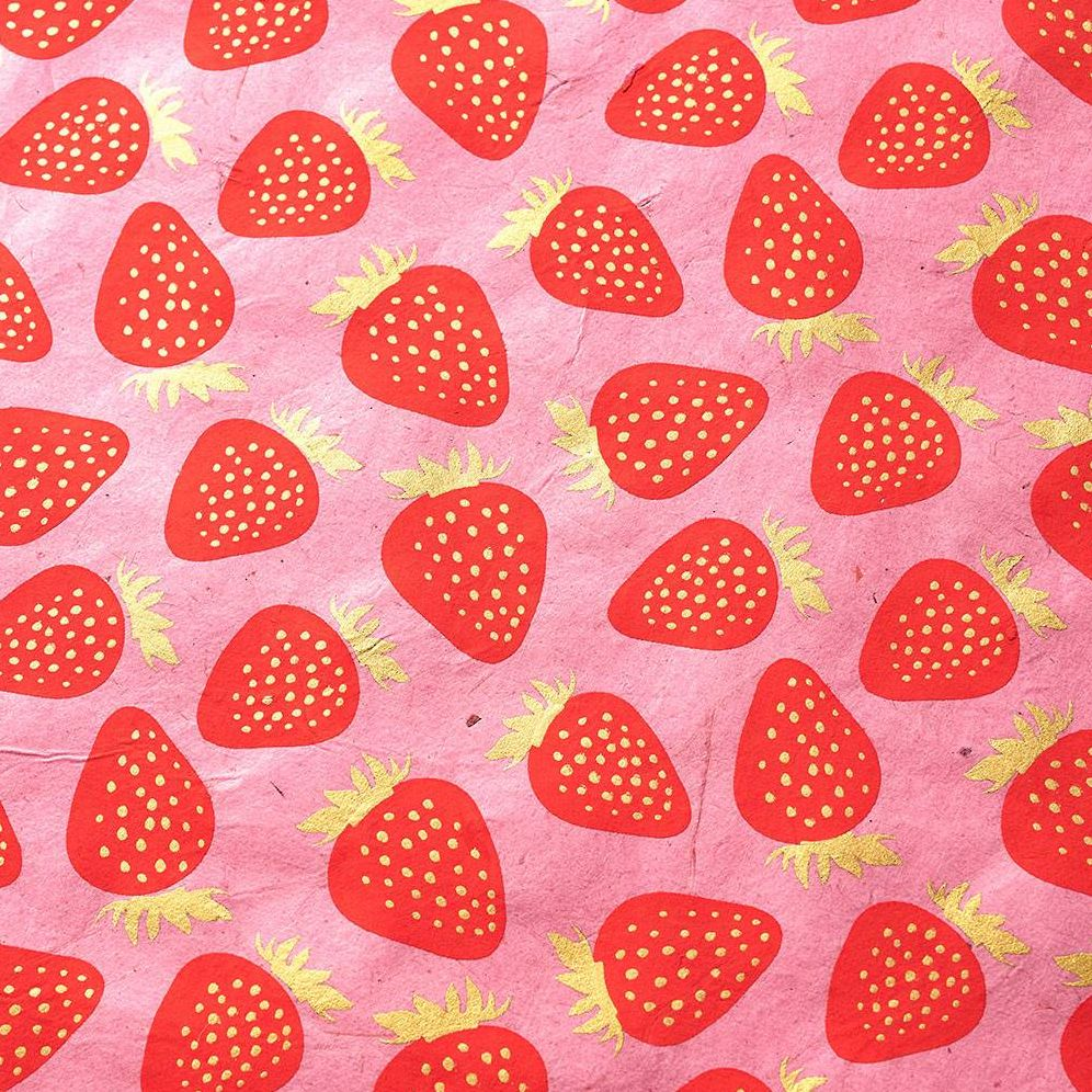 Strawberries Handmade Paper