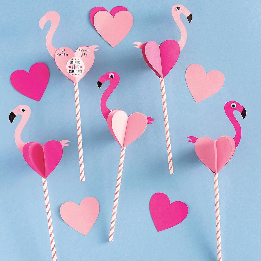 Valentine's Day Sticker Games Set - Flamingo Themed Fun Stickers For Kids Activities & Crafts