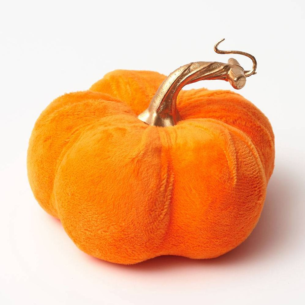 Decorative Orange Velvet Pumpkin