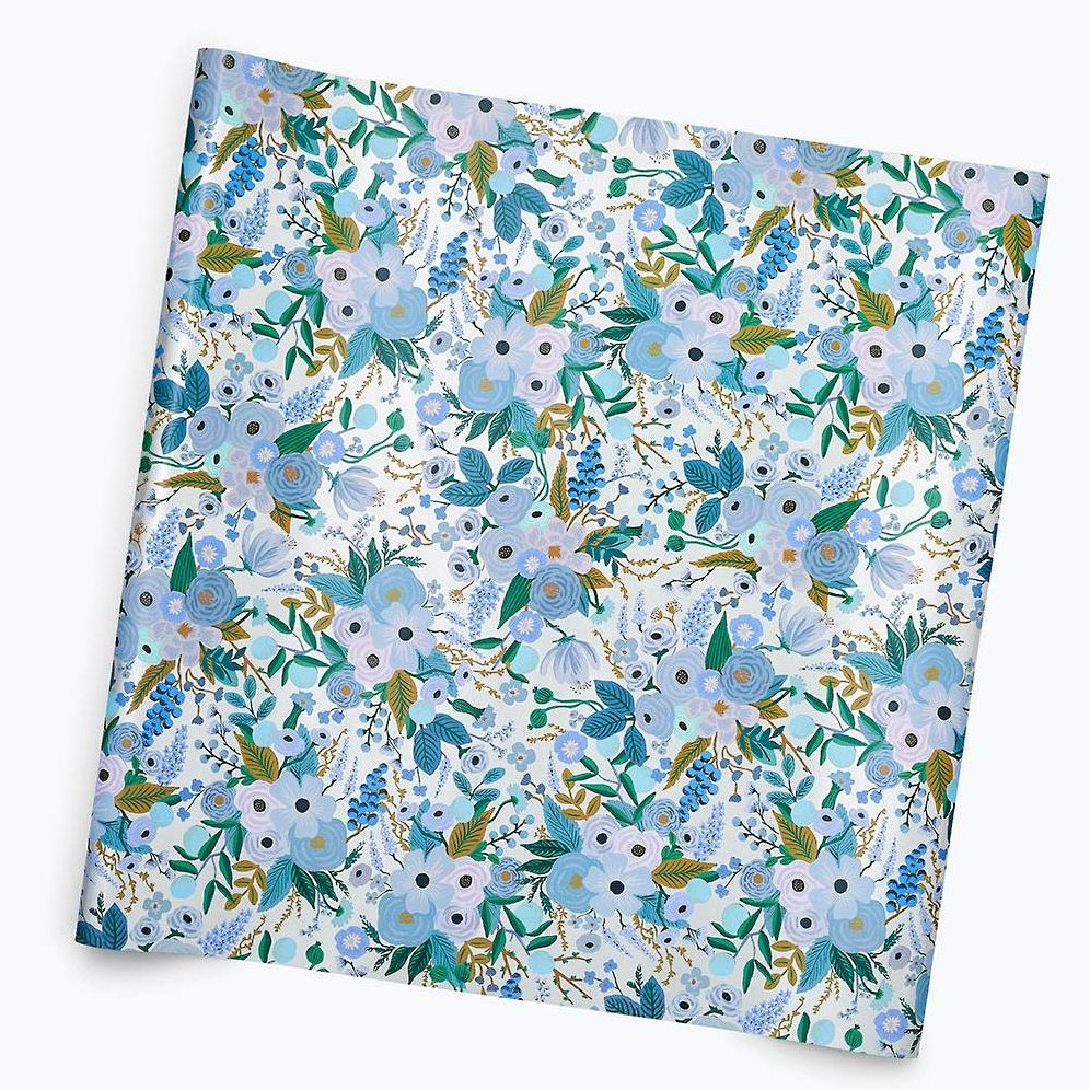 Garden Party Blue Wrapping Paper | Paper Source