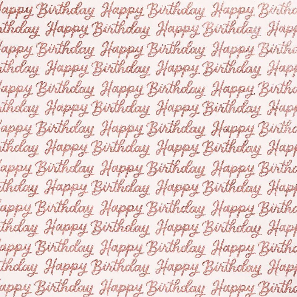 Pink Glitter Happy Birthday Wrapping Paper
