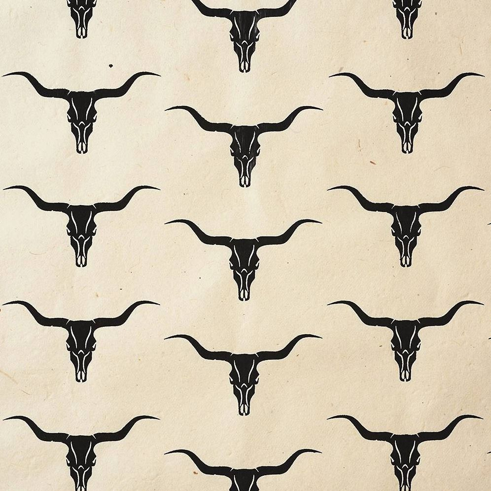 Longhorns on Cream Handmade Paper