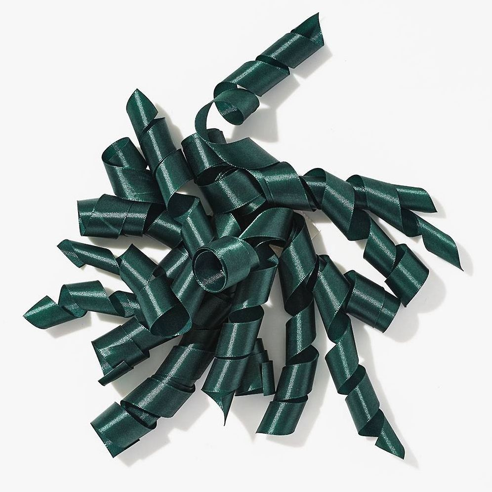 Evergreen Satin Curly Bow