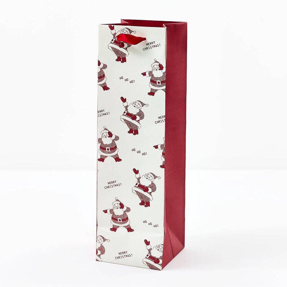 WINE Newsprint Santas Gift Bag