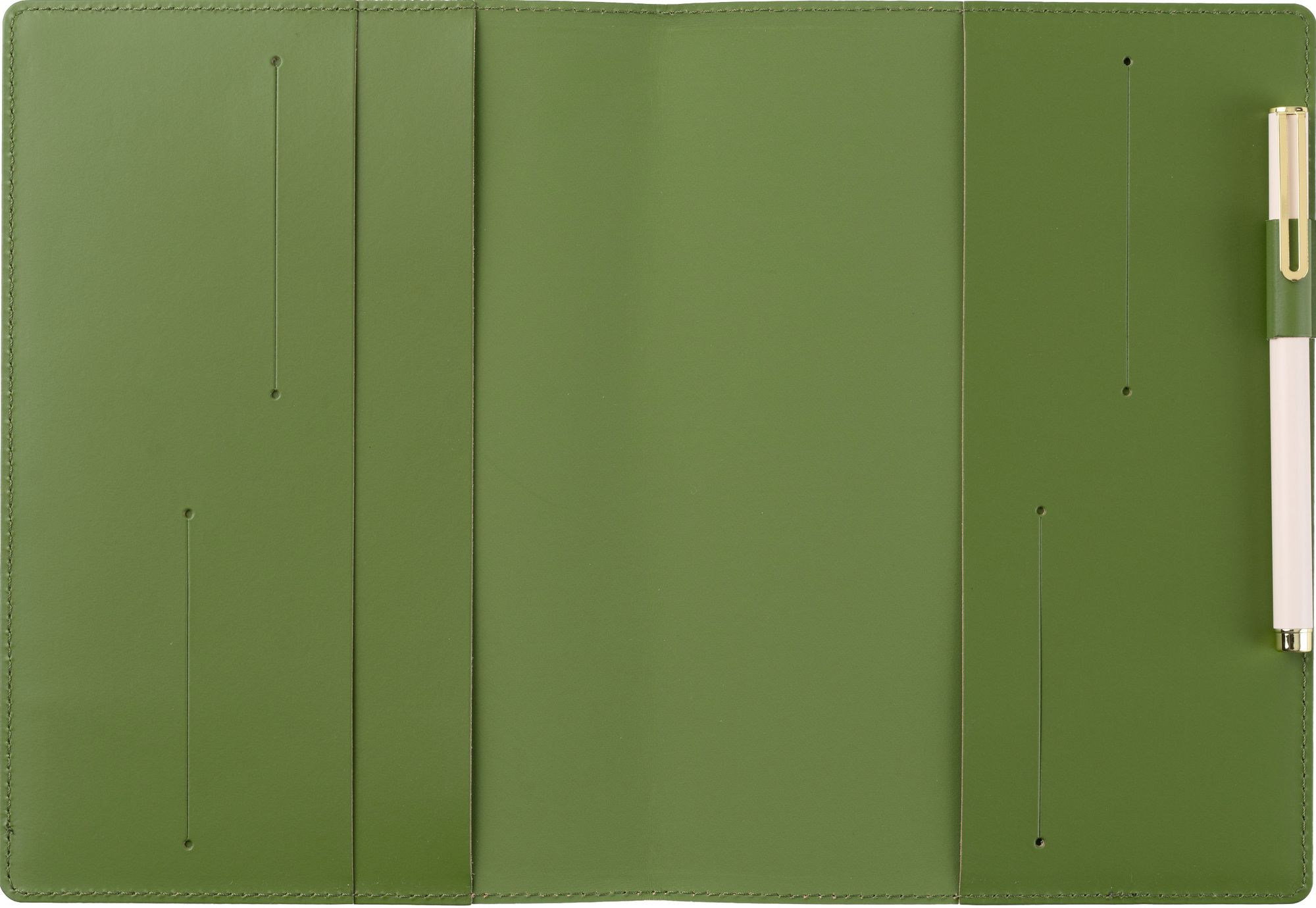 Paper Source Green Leather Refillable A5 Journal Cover