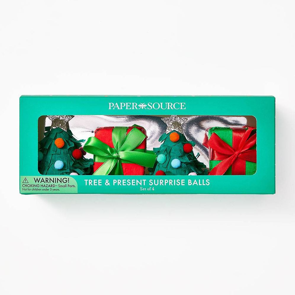 Tree and Present Surprise Balls S/4