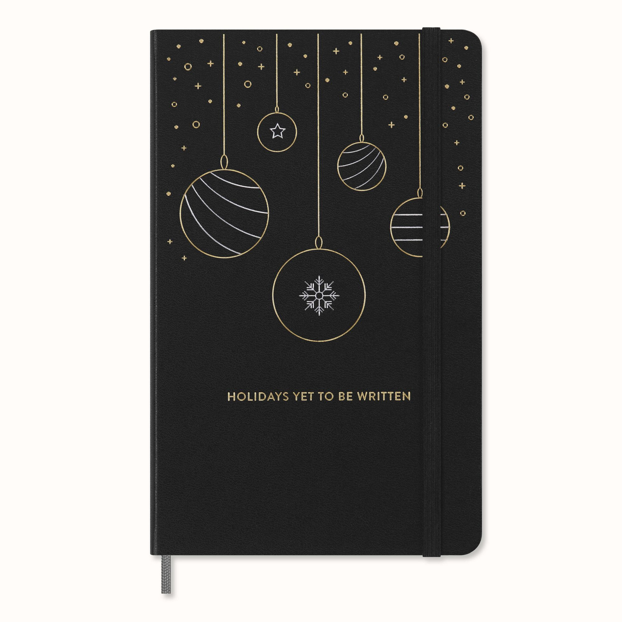 Moleskine Festive Holiday Notebook, Hard Cover, Ruled, Large (5" x 8.25"), Black, 240 Pages