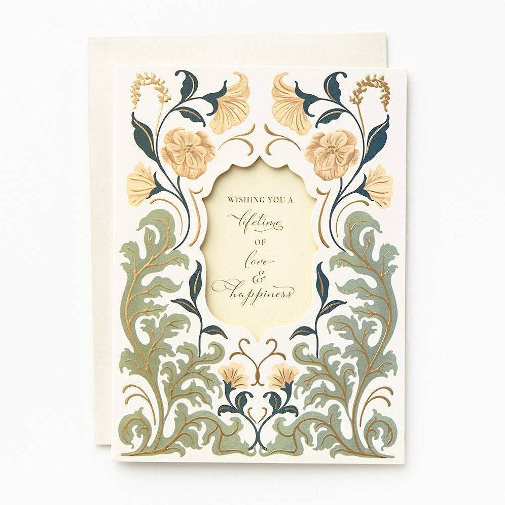 WED A6 EMB/FOIL Wedding Day Floral Arch FLD