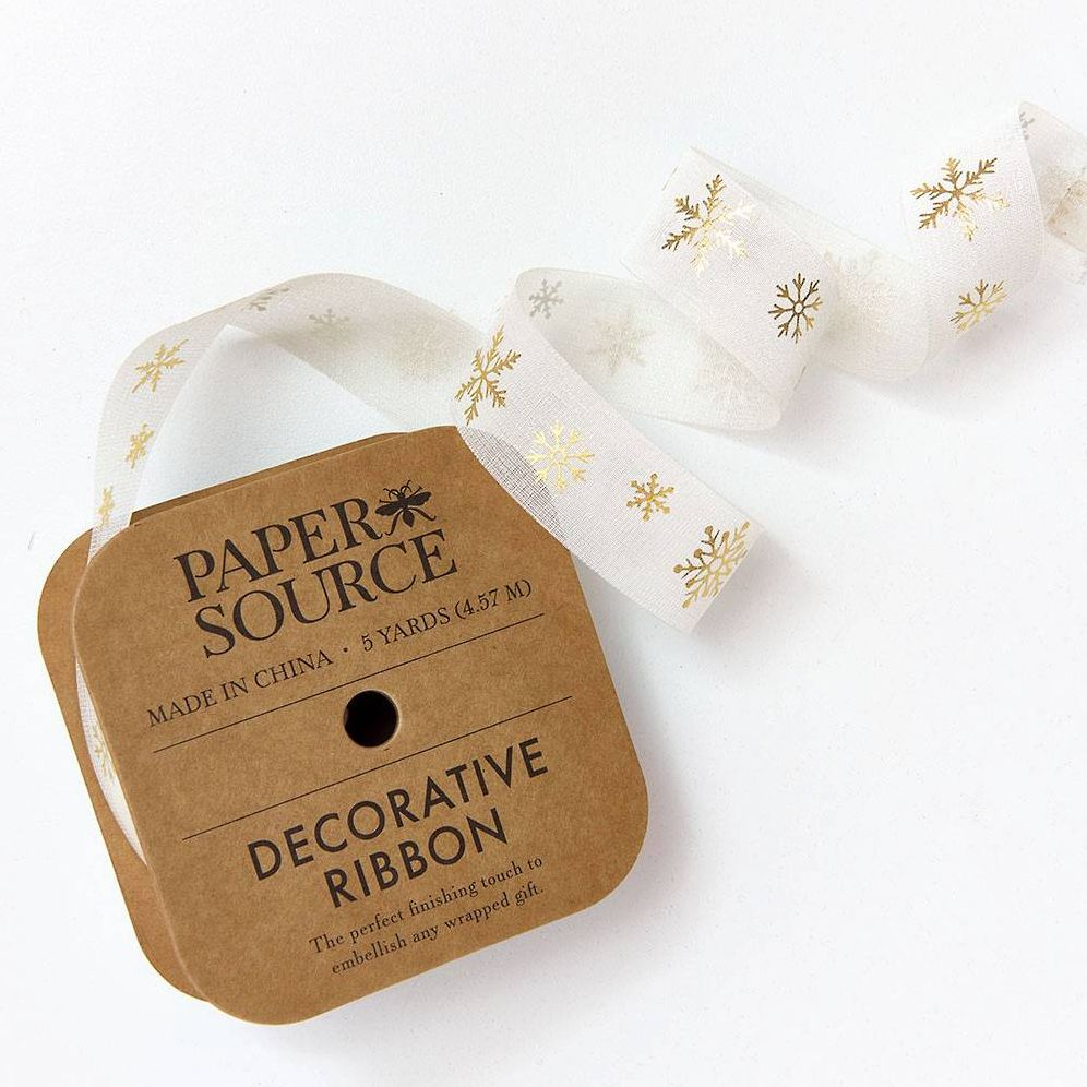 Organdy Cream Snowflake Ribbon 1" 5YD