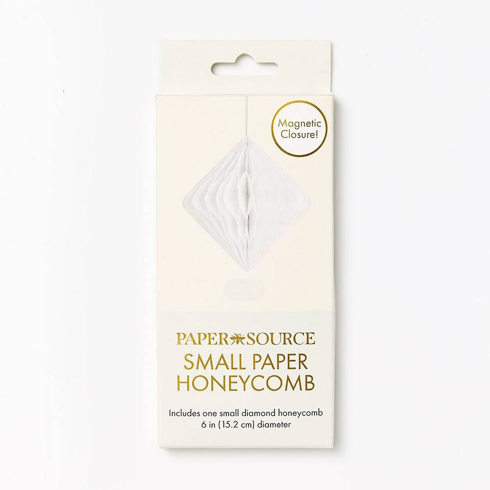 Diamond Paper Honeycomb Ball,White,Small 6 inches