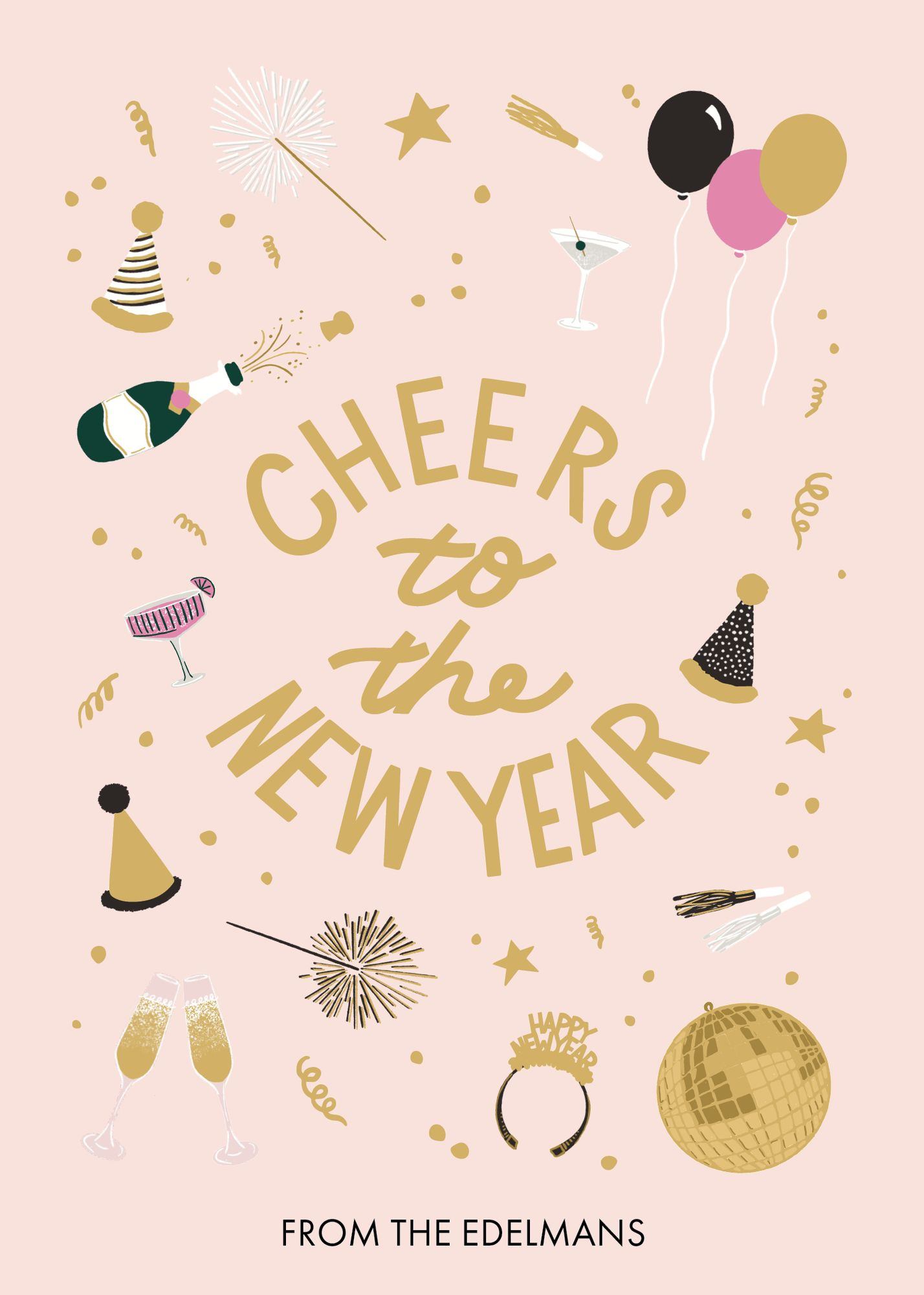 Cheers to the New Year Photo Card