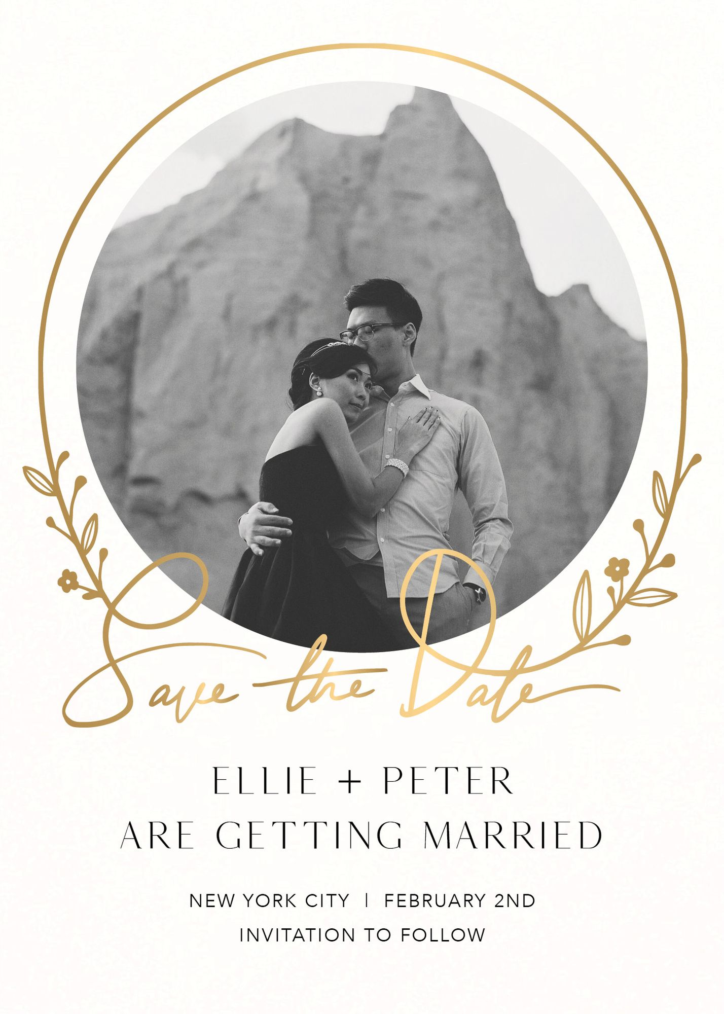 Aurv©ole Foil Save the Date Card