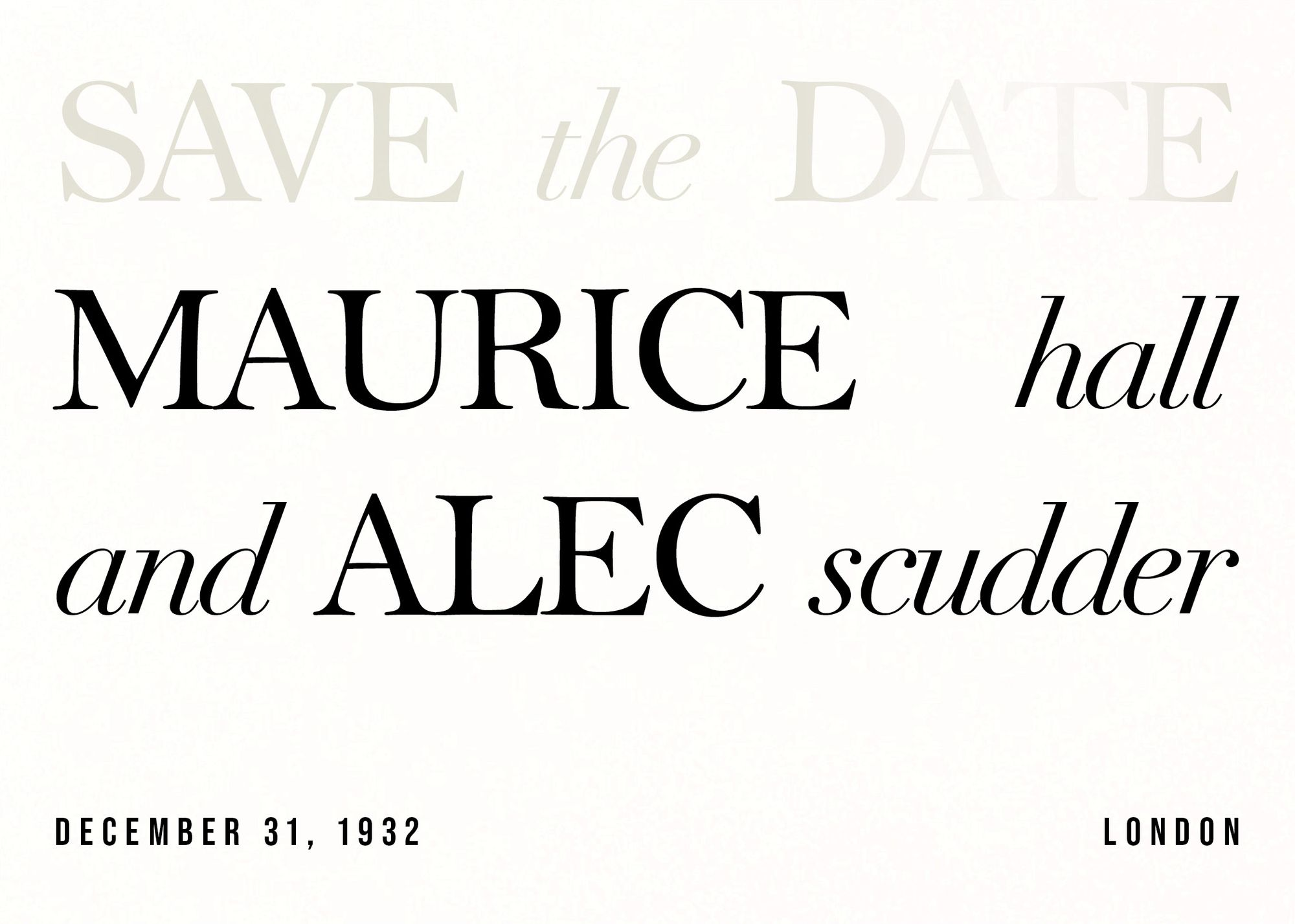 In Writing Foil Save the Date Card