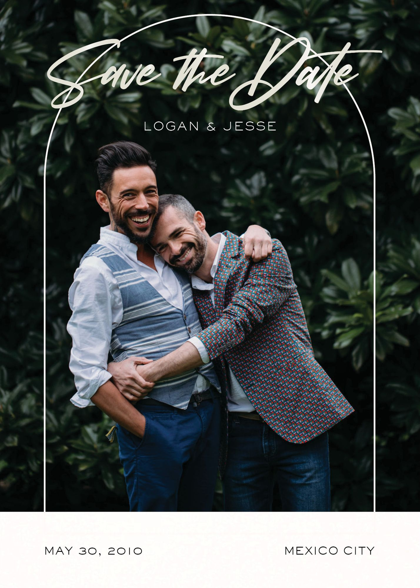 Slender Arch Foil Save the Date Card