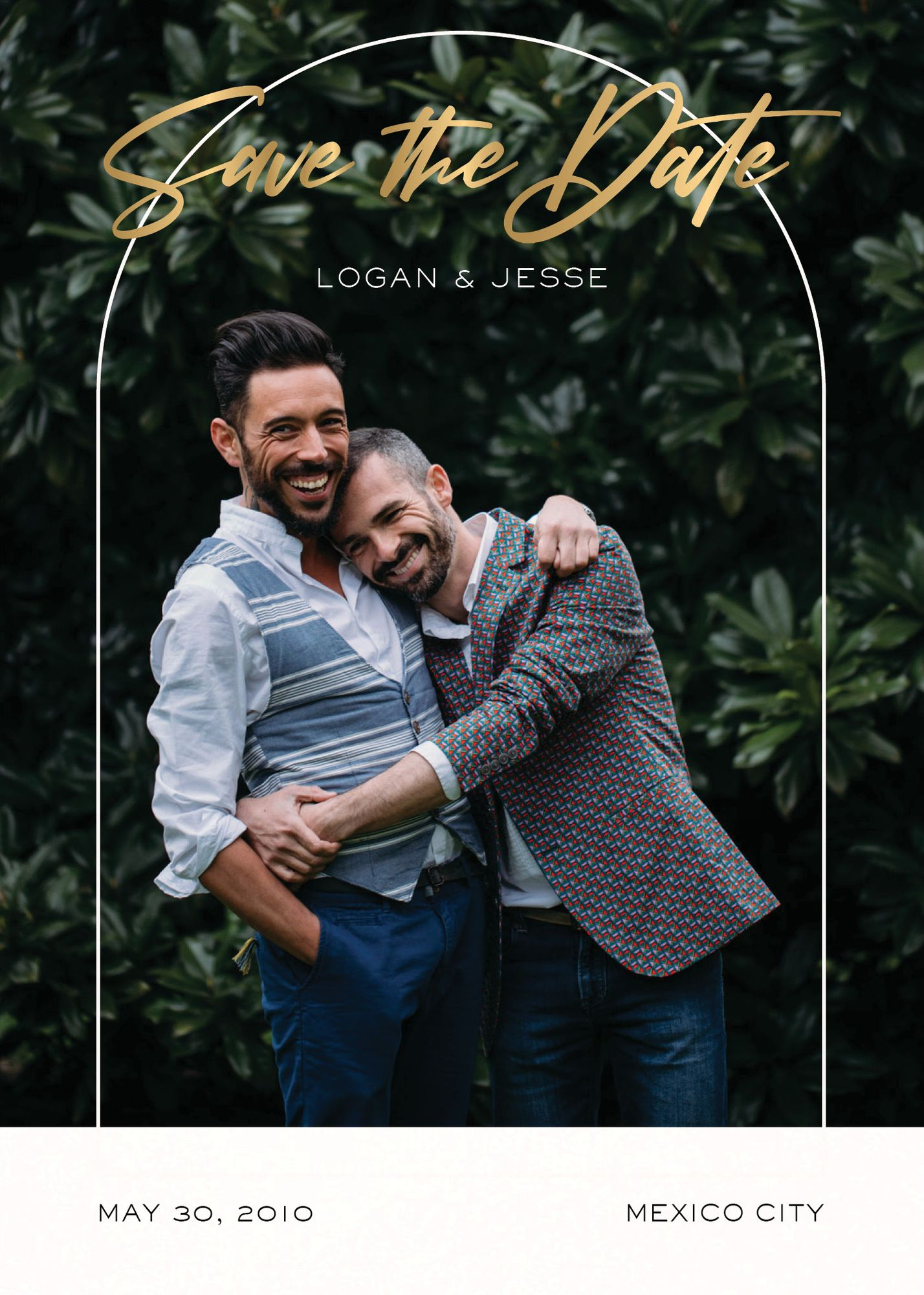 Slender Arch Foil Save the Date Card