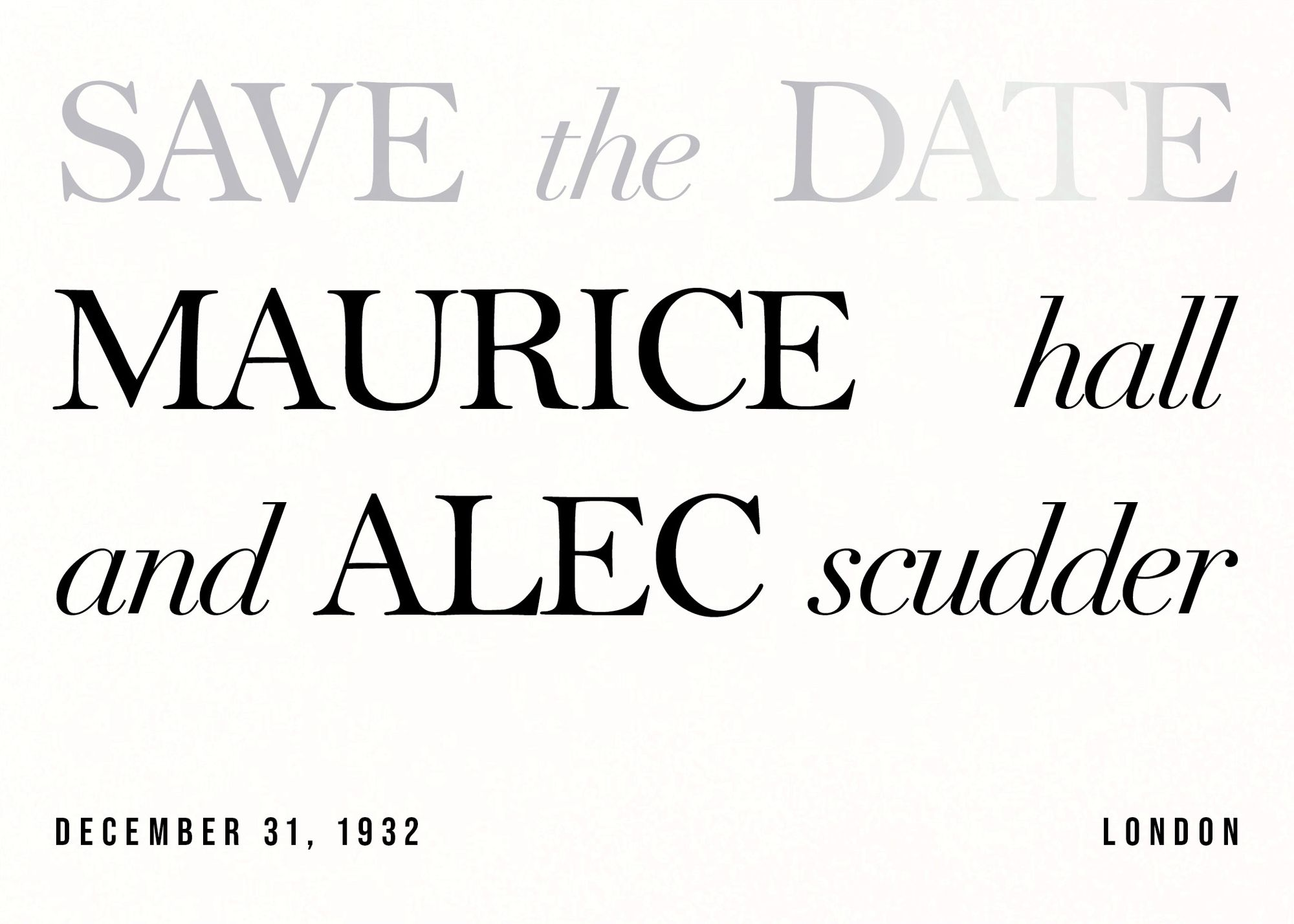 In Writing Foil Save the Date Card