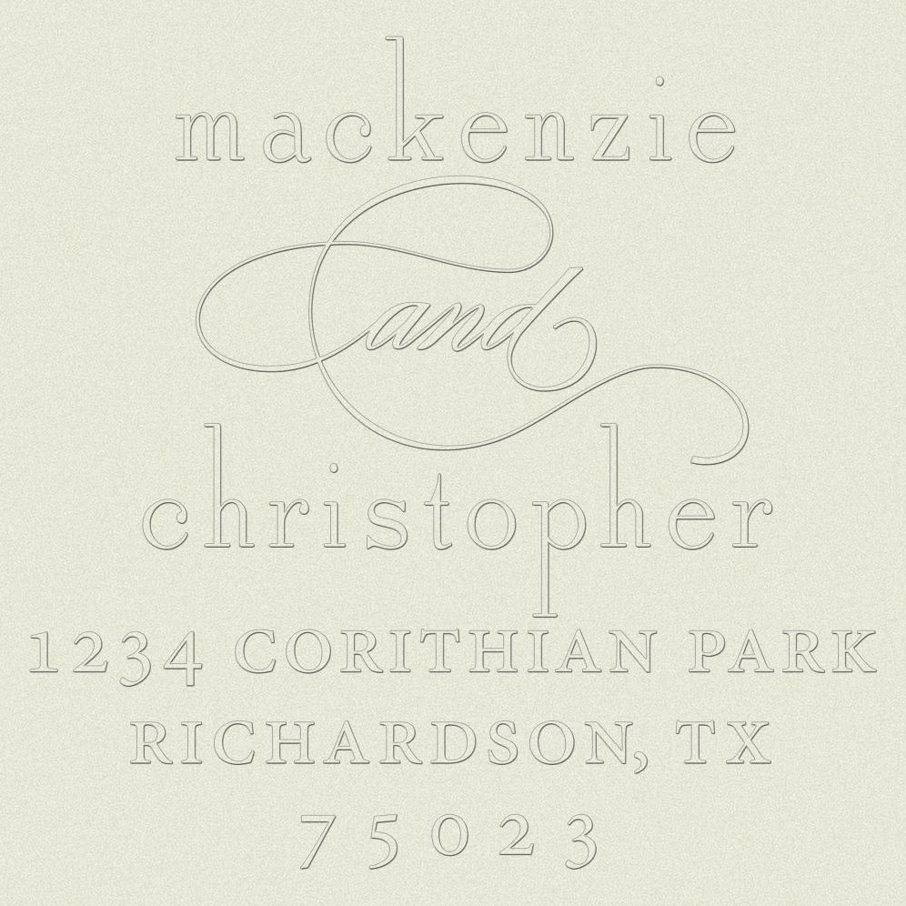 Script Accent Custom Embosser Plate with Embossing Tool