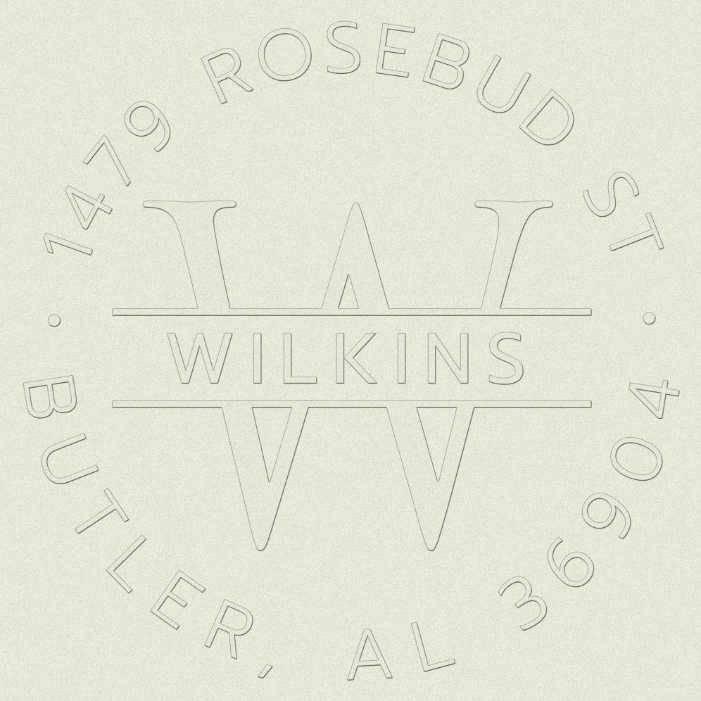 Circle Monogram Custom Embosser Plate with Embossing Tool