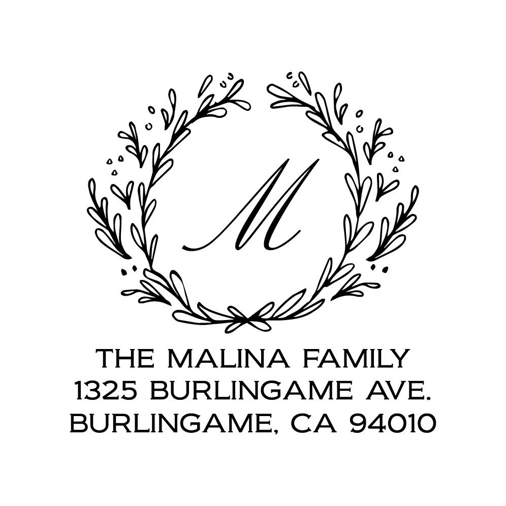 Monogram Wreath Custom Stamp and Stamp Tool