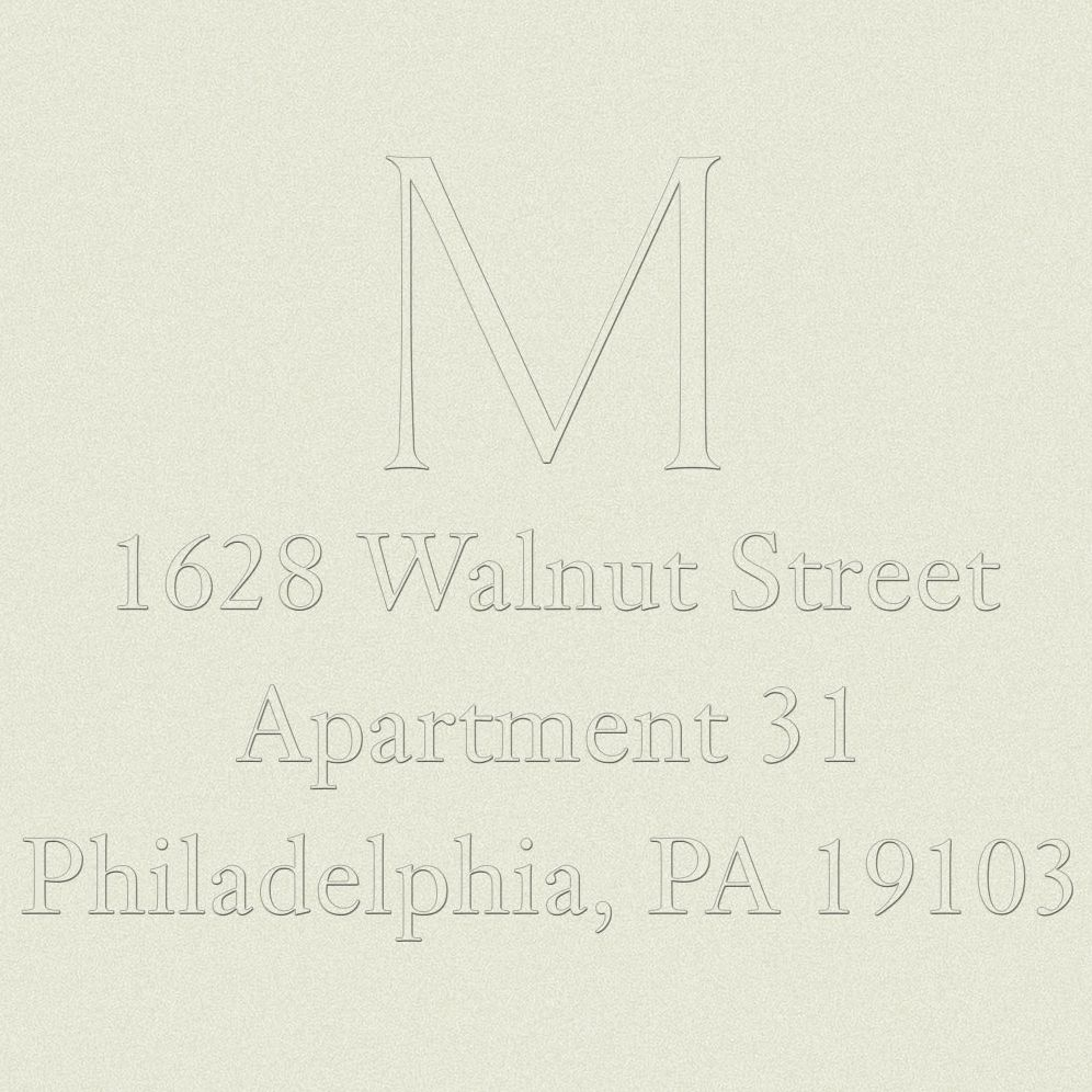 Single Monogram Custom Embosser Plate with Embossing Tool