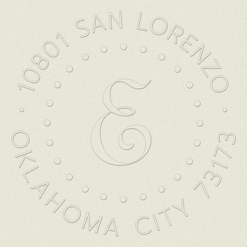 Modern Script Custom Embosser Plate with Embossing Tool