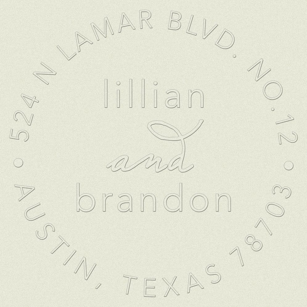 Harmony Script Custom Embosser Plate with Embossing Tool