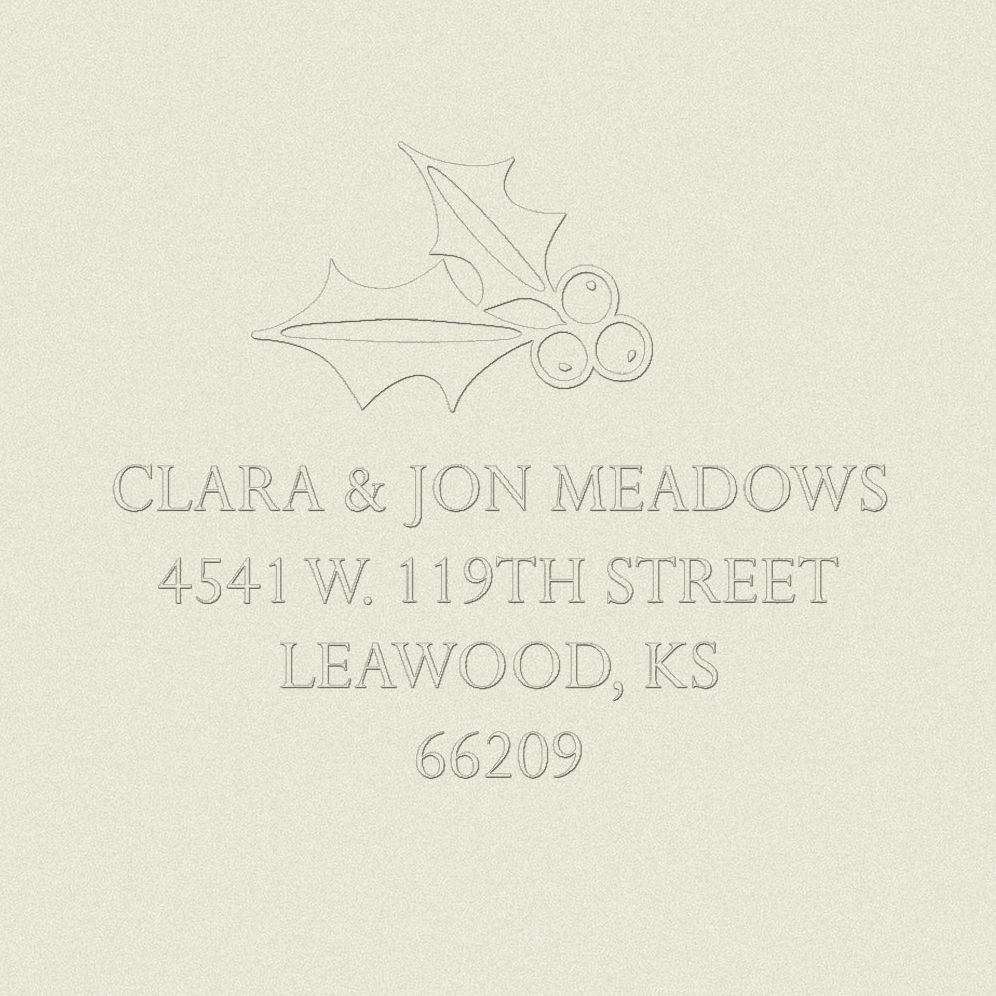 Holly Custom Embosser Plate with Embossing Tool