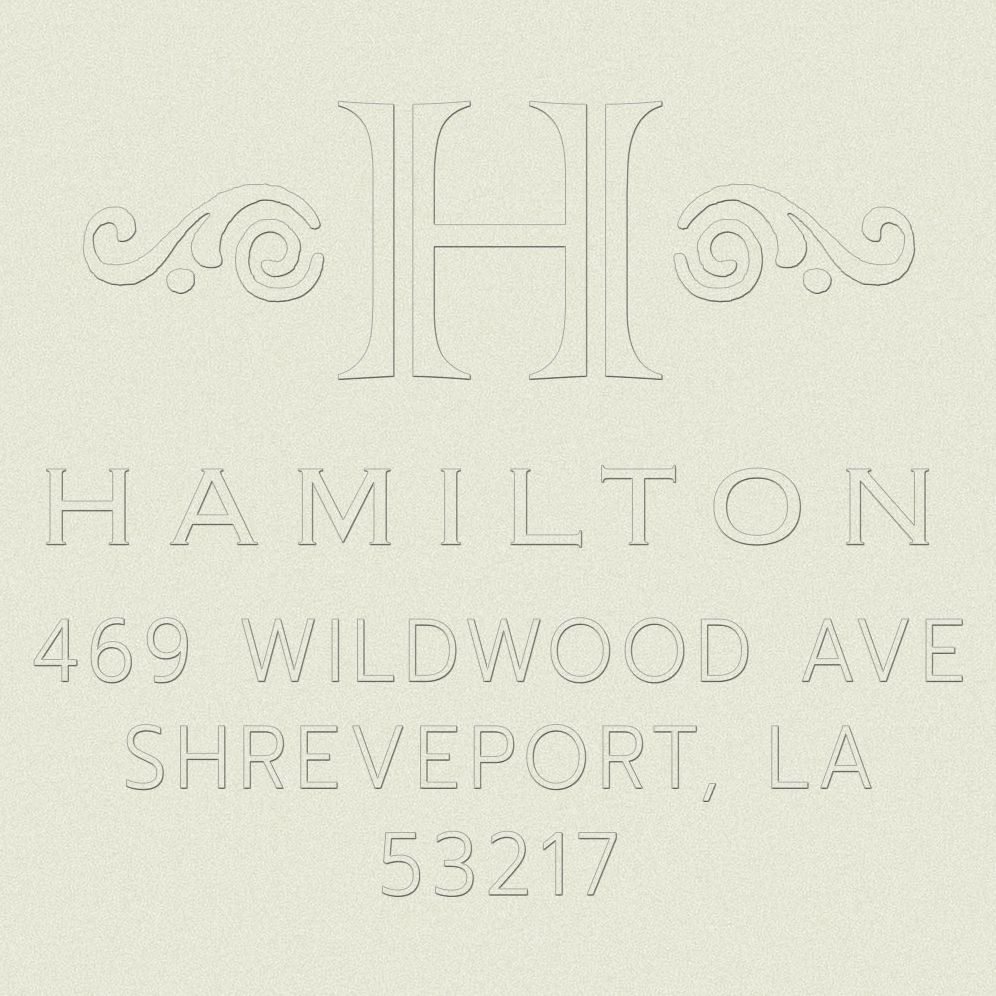 Initial Scrolls Custom Embosser Plate with Embossing Tool