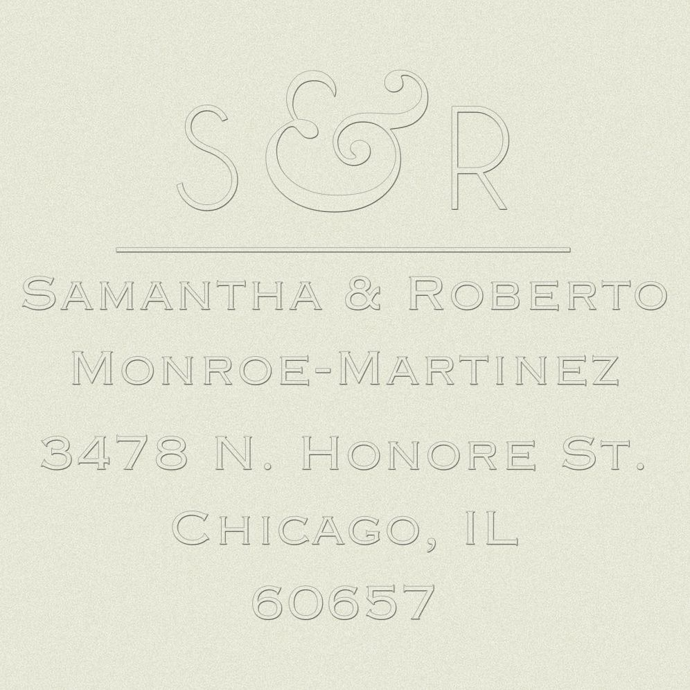 Modern Ampersand Custom Embosser Plate with Embossing Tool