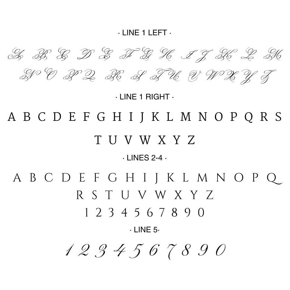 Serif Script Pair Custom Embosser Plate with Embossing Tool