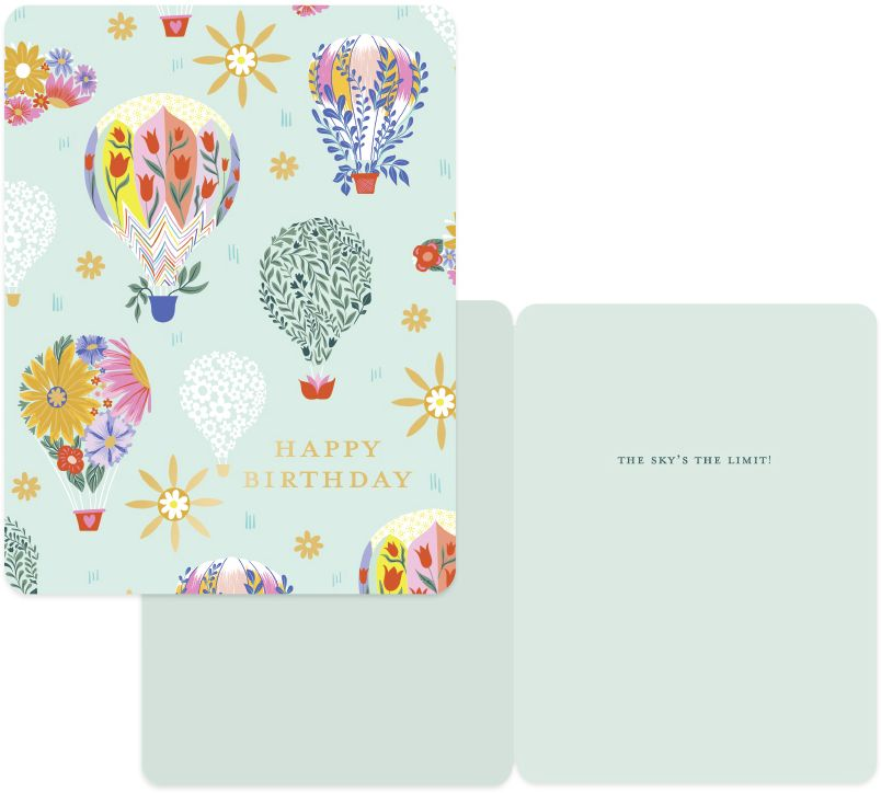 Sky's The Limit Balloons Birthday Card