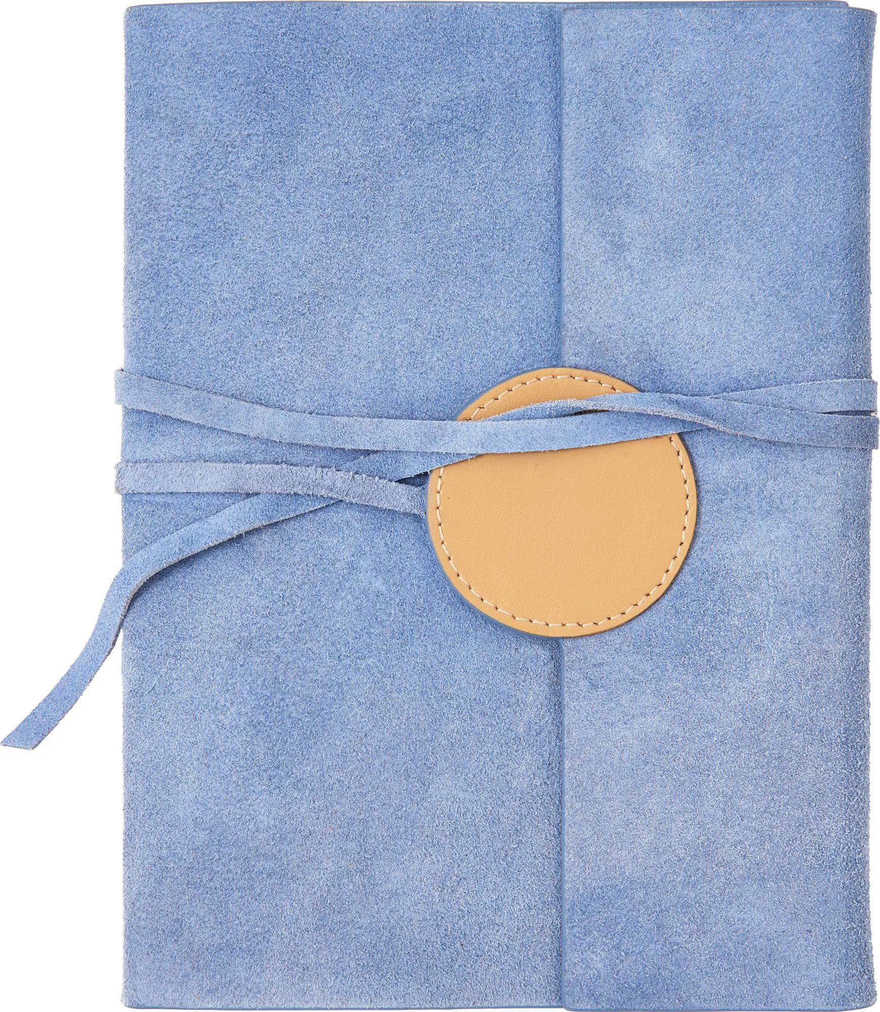 Periwinkle Suede Flap Journal with Round Leather Detail | Paper Source