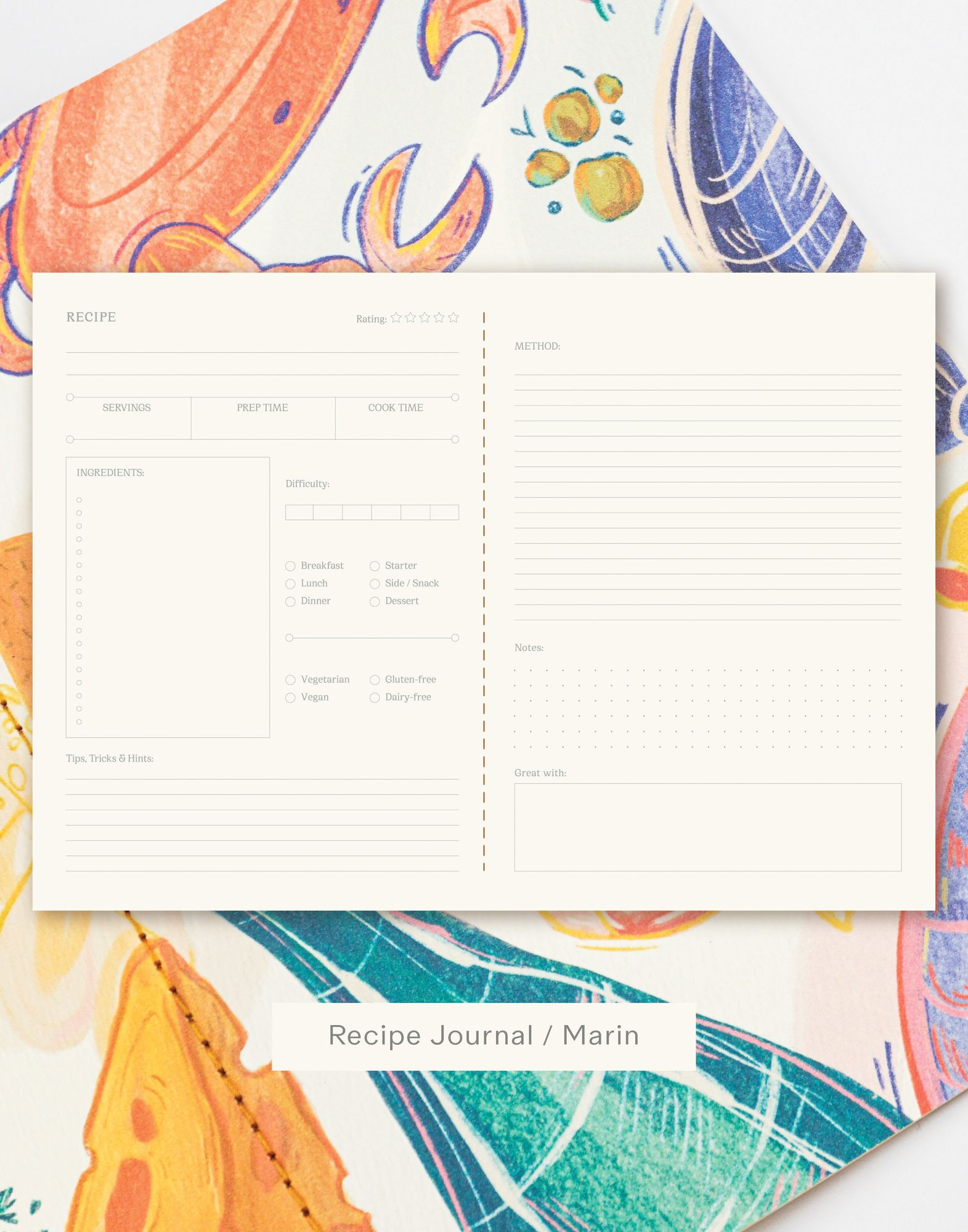 Handmade Recipe Journal / Marin
