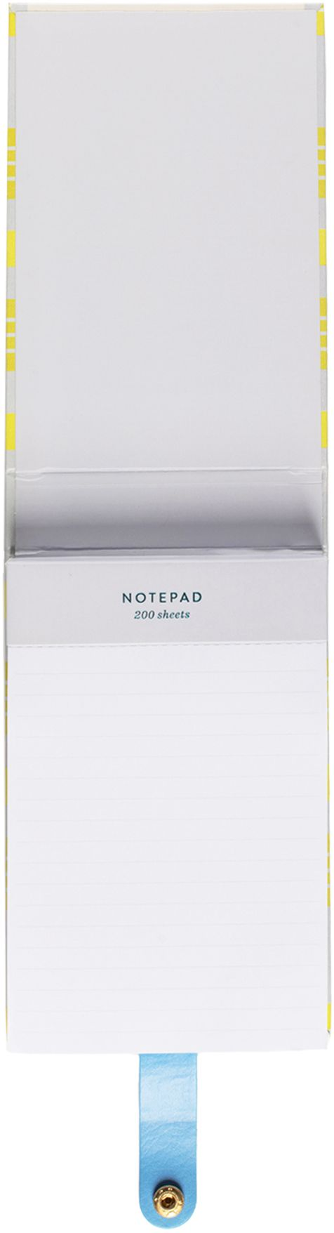 Neon Plaid Faux Leather Notepad w Snap Closure - Exclusive